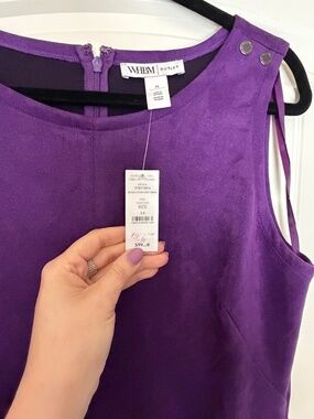 WHBM Suede Shift Dress Virtual Violet Purple 14